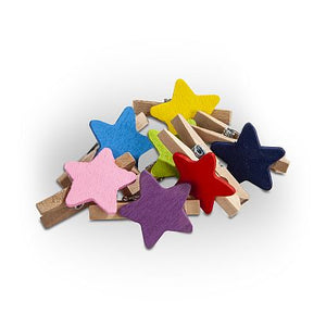 Mini knijpers met gekleurde sterren | Knijpertjes