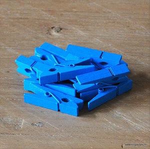 Mini knijpers blauw 35x6mm | Knijpertjes