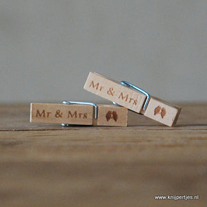 Mini knijpers Mr&Mrs | Knijpertjes.nl
