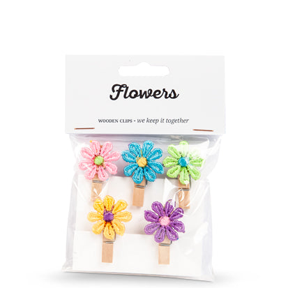 Mini knijpers met bloem | Knijpertjes.nl