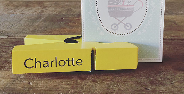 Originele kaarthouder met naam | Knijpertjes.nl