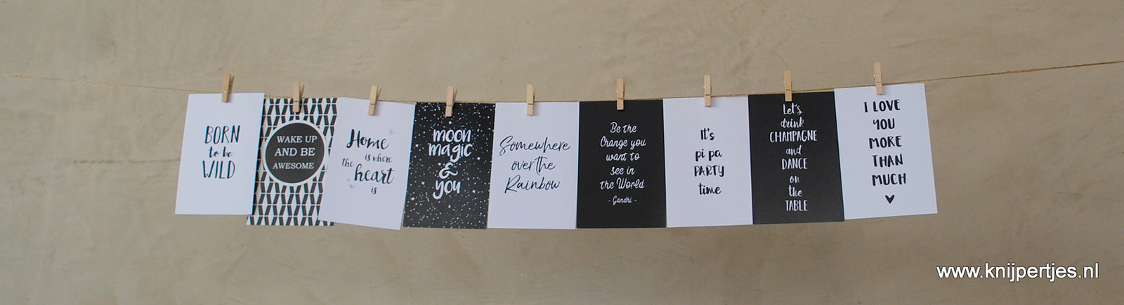 Kaarten waslijn | Knijpertjes.nl