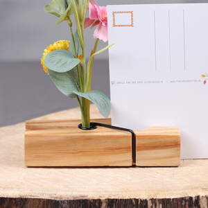 Kaarthouder naturel hout | Knijpertjes