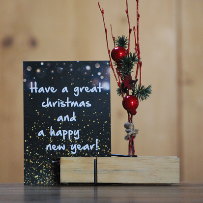 Houten kaarthouder KERST | Knijpertjes.nl