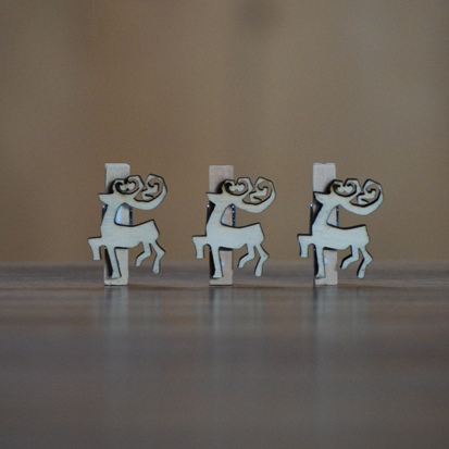 Kerst knijpertjes houten rendieren | Knijpertjes.nl