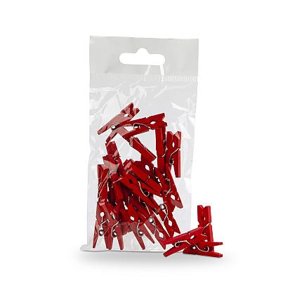 Mini knijpers rood 25mm | Knijpertjes