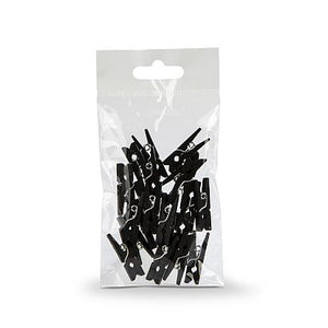 Mini knijpers zwart 25mm | Knijpertjes