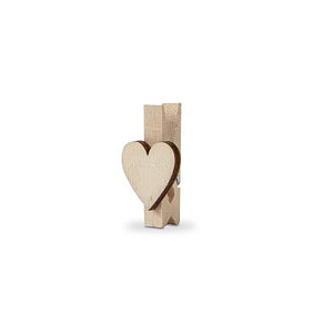 Mini knijpers met houten hart | Knijpertjes.nl