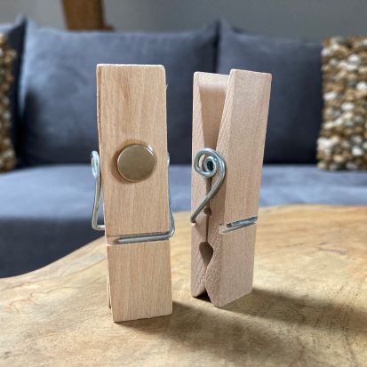 Houten wasknijper met magneet | Knijpertjes.nl
