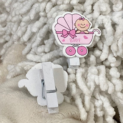 Geboorte wasknijpertjes baby roze