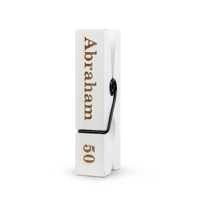 Grote knijper wit Abraham | Knijpertjes.nl