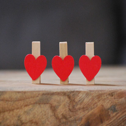 Mini knijpers hartje rood