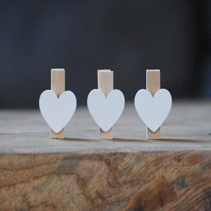 Mini knijpers wit hart