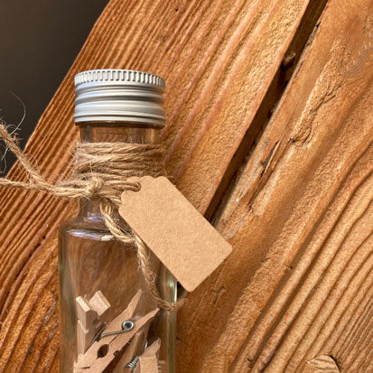 Mini labels bruin 2x4cm