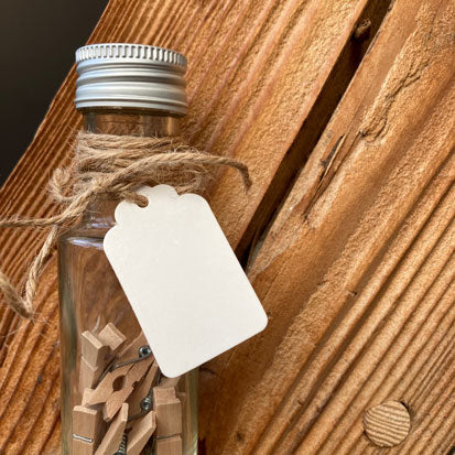 Wit label 5x3cm | Knijpertjes