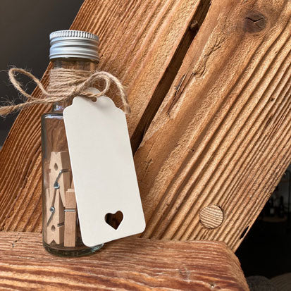 Label met hart wit | Knijpertjes