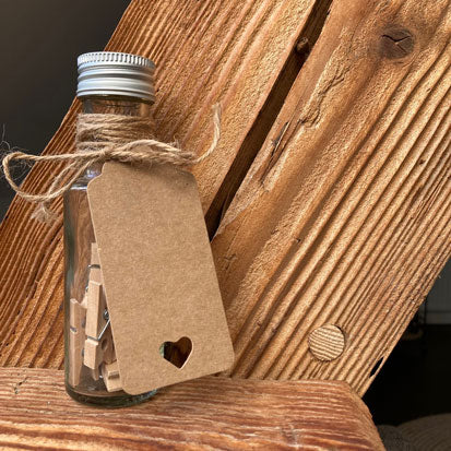 Label met hart bruin