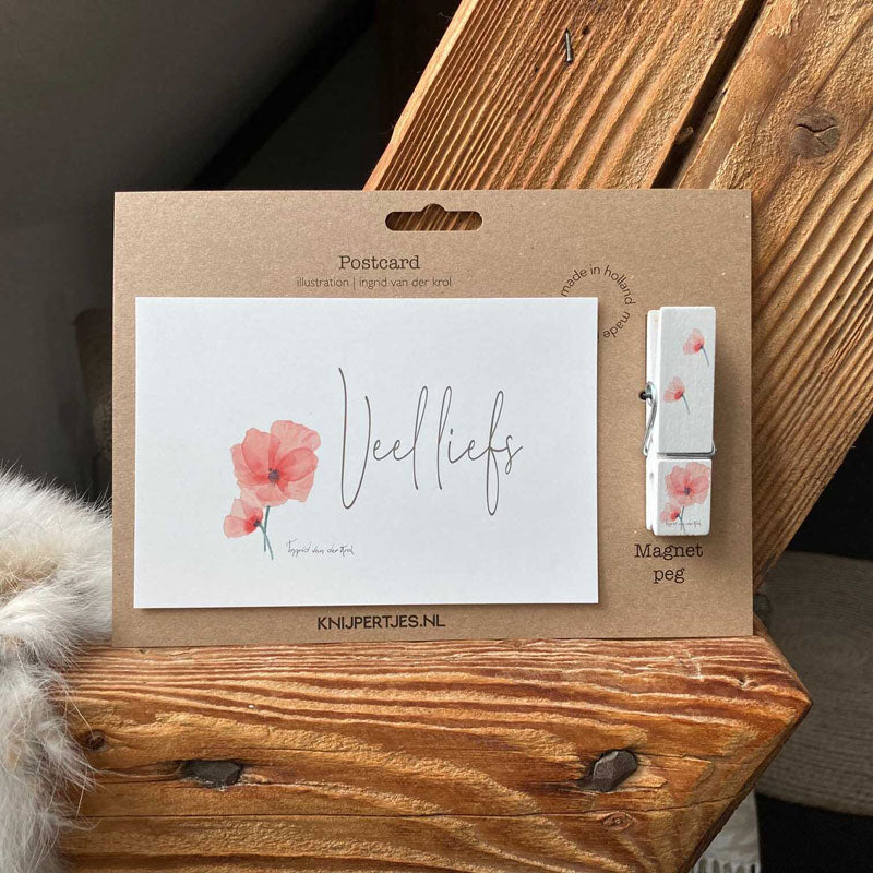 Origineel cadeau met Veel Liefs | Knijpertjes.nl