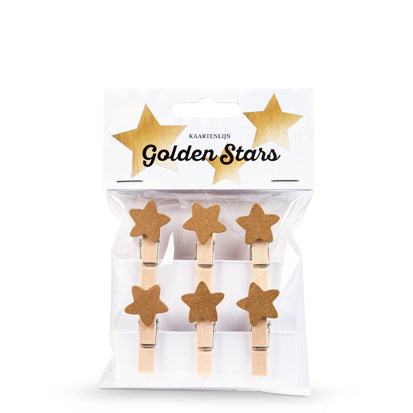 Mini knijpers met ster goud | Knijpertjes kaartenlijn