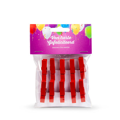 Knijpertjes kaartenlijn Gefeliciteerd