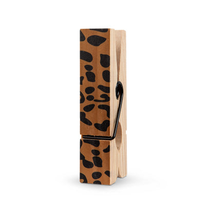 Grote houten wasknijper met panterprint | Knijpertjes