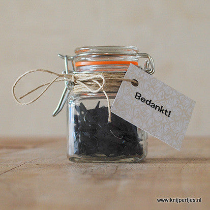 Leuke bedankjes | Zwarte mini knijpers | Knijpertjes