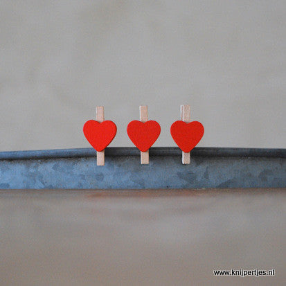 mini wasknijpers met rood hartje | Knijpertjes