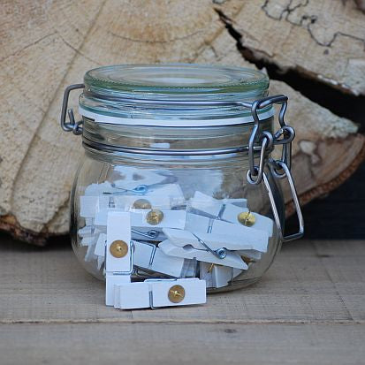 Punaise knijpers wit in pot | Knijpertjes