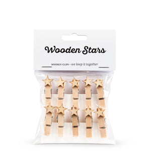 Mini knijpers met houten ster | Knijpertjes