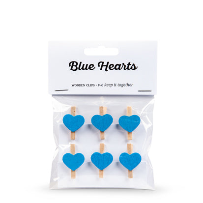 Miniknijpertjes blauw hart | Knijpertjes.nl