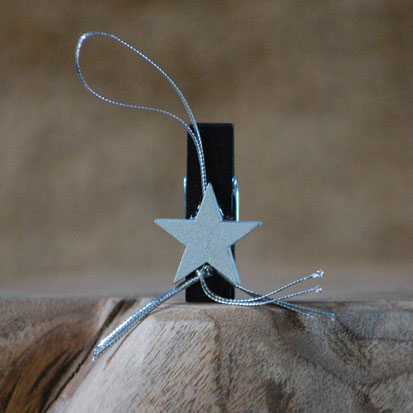 Kerst decoratie zwart zilver | Knijpertjes