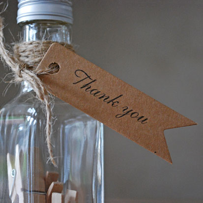 Label voor aan bedankje