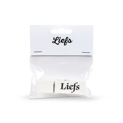 Witte wasknijper Liefs | Knijpertjes.nl